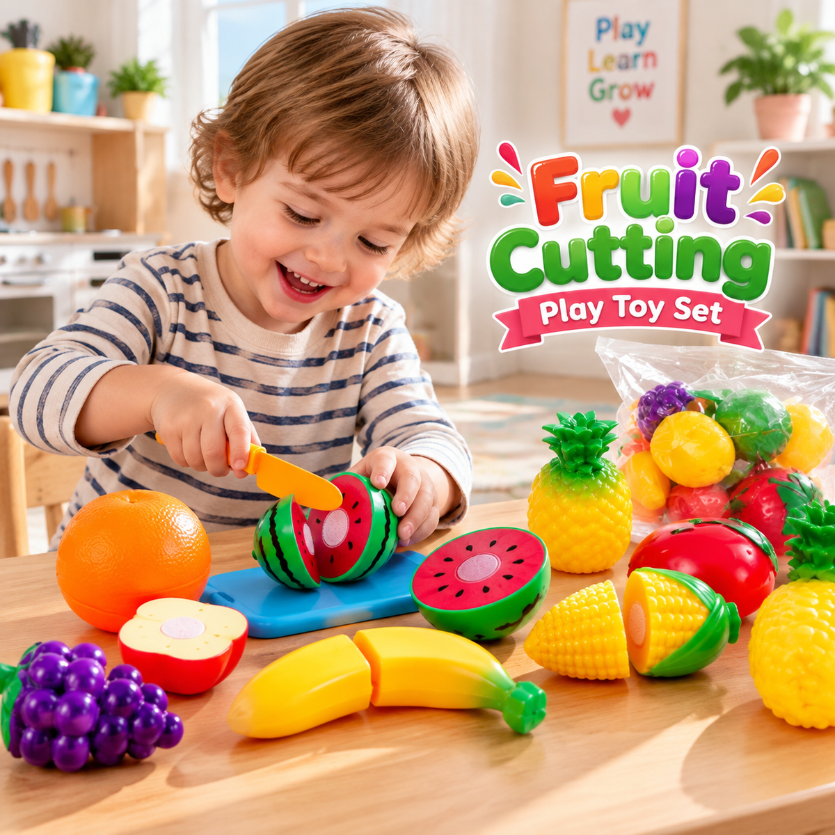 Fruit Cutting Play Toy Set for Kids
