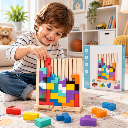 Wooden Educational & Colorful Geometric Versatile Blocks