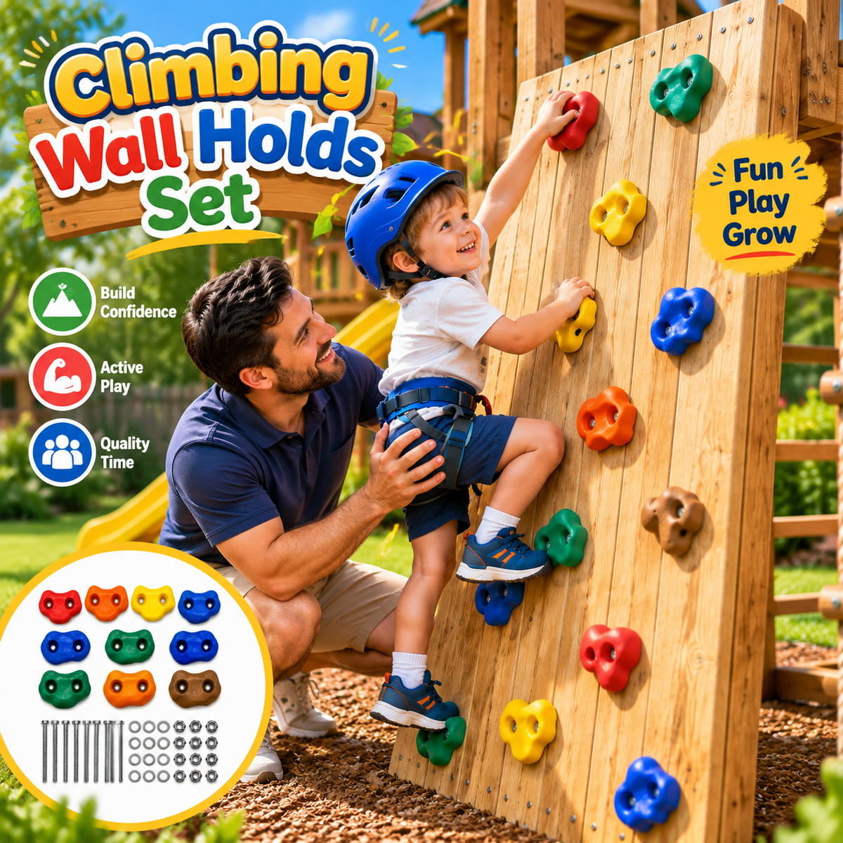 Climbing Wall Holds Set for Kids Rock Climbing Hand Grips