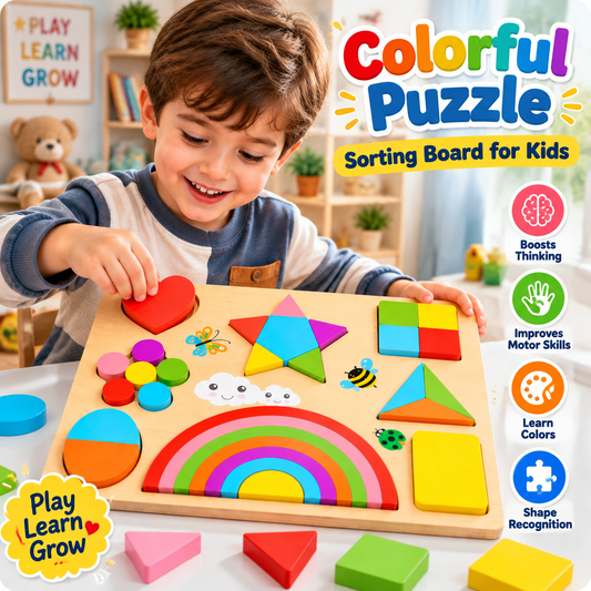 Colorful Puzzle Sorting Board For Kids
