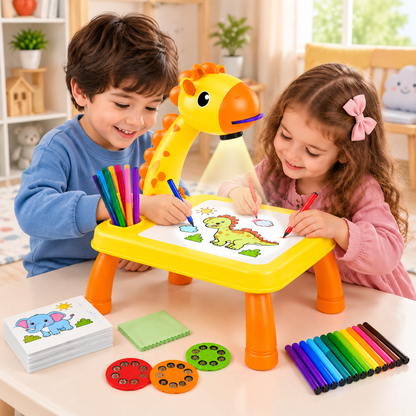 3 In 1 Kids Drawing Projector Table (Random Color)