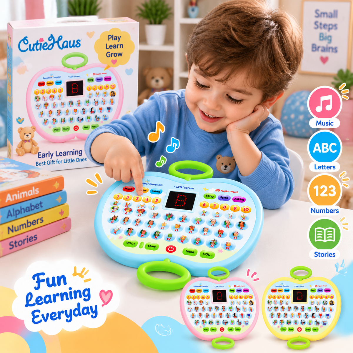 Learning Laptop For Kids Apple Shape