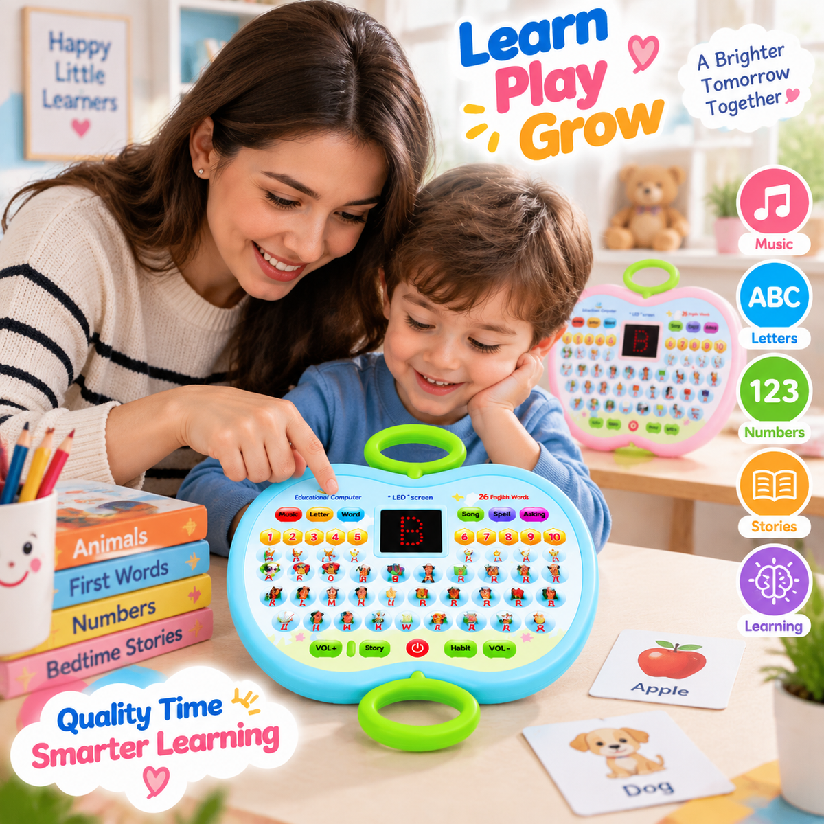 Learning Laptop For Kids Apple Shape
