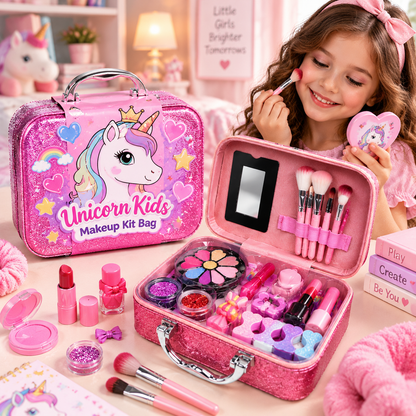 2 in 1 Unicorn Kids Makeup Kit Bag