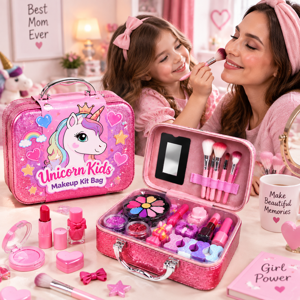 2 in 1 Unicorn Kids Makeup Kit Bag