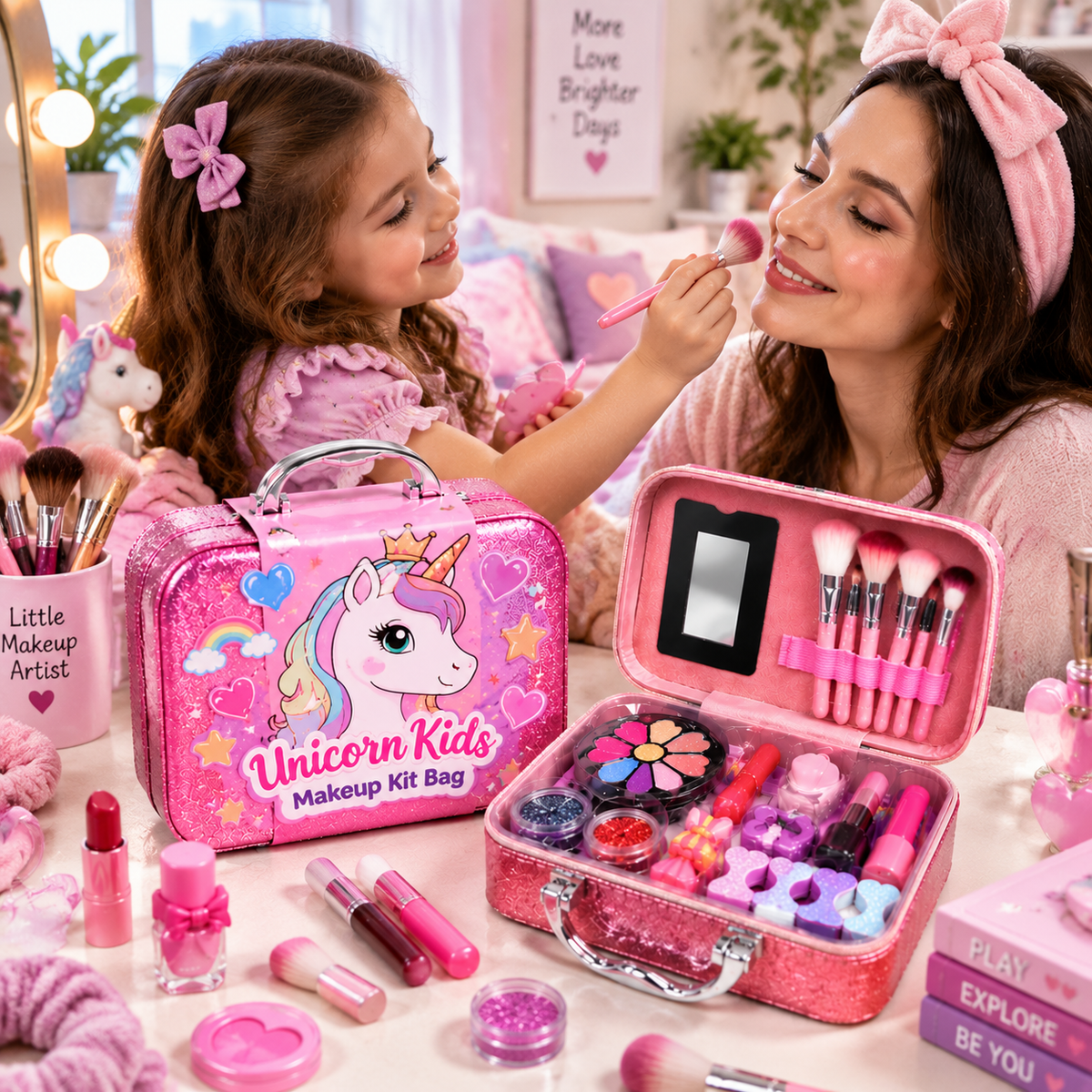 2 in 1 Unicorn Kids Makeup Kit Bag