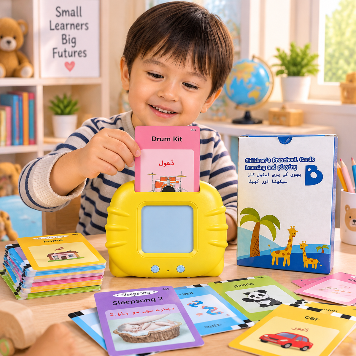 Bilingual Talking Flash Cards For Kids - Educational Learning (English+Urdu)