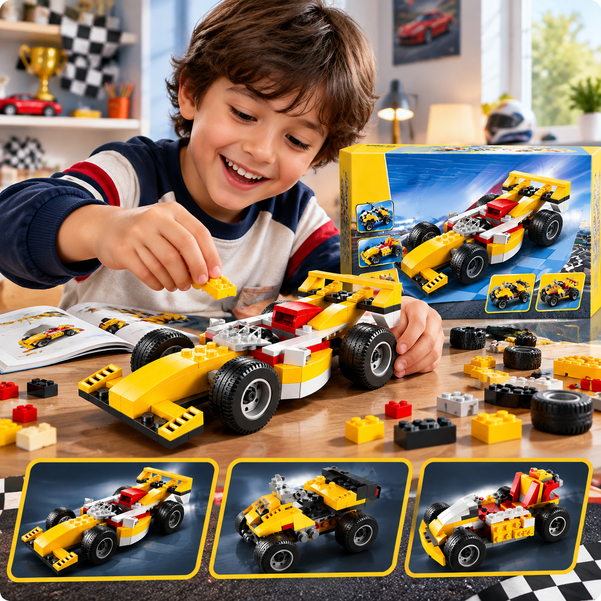 Architect Super Racer 3-in-1 Building Blocks Set - 121 Pieces