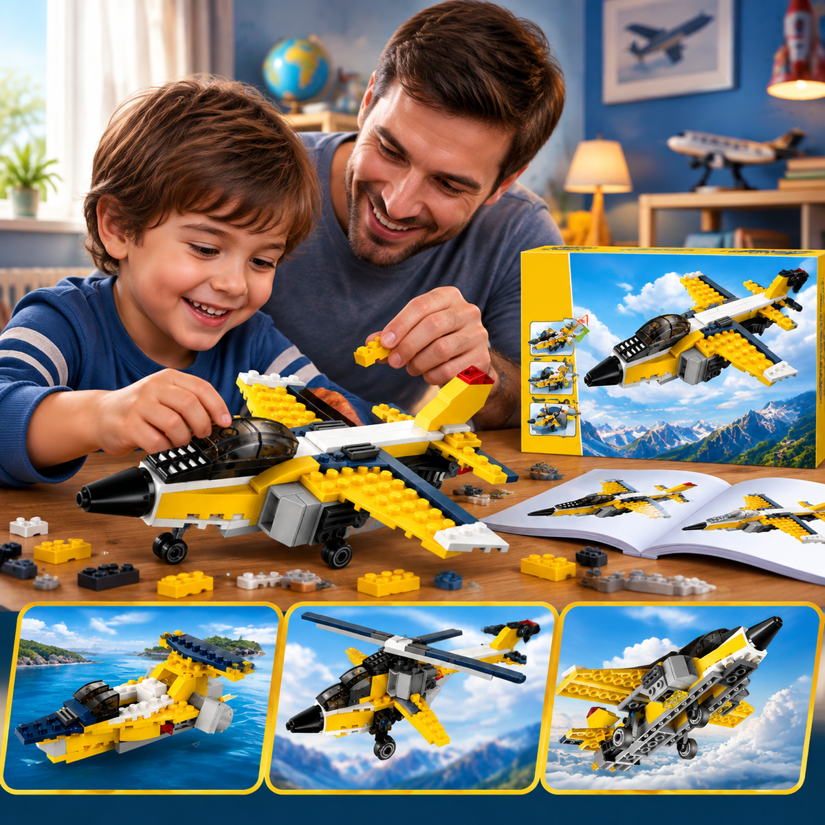 Architect Airplane Brick Toy 3-in-1 Building Blocks