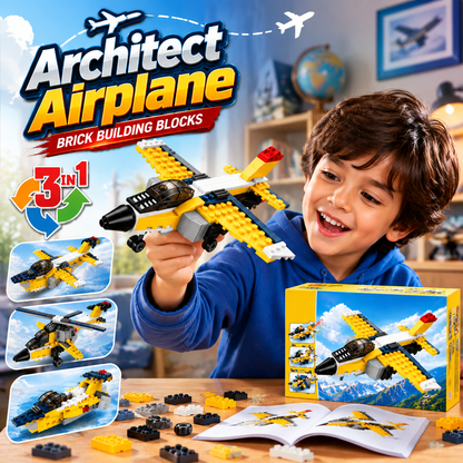 Architect Airplane Brick Toy 3-in-1 Building Blocks
