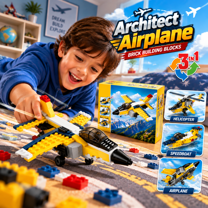 Architect Airplane Brick Toy 3-in-1 Building Blocks