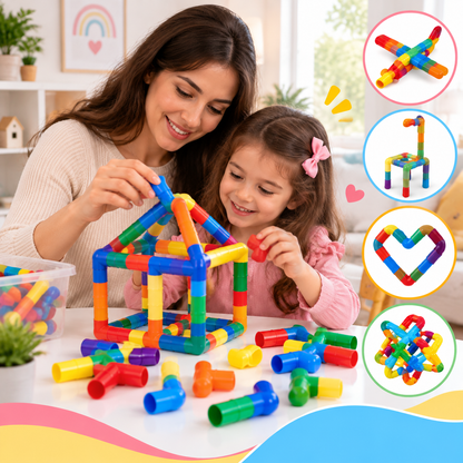 Colorful Creative Pipe Puzzle Building Blocks for Kids