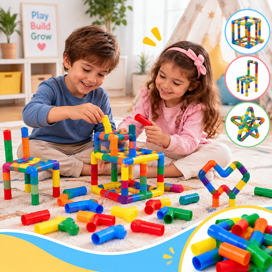 Colorful Creative Pipe Puzzle Building Blocks for Kids