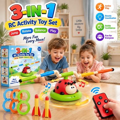 3-in-1 Activity Toy Set Ladybug RC Sports with Rocket Launcher