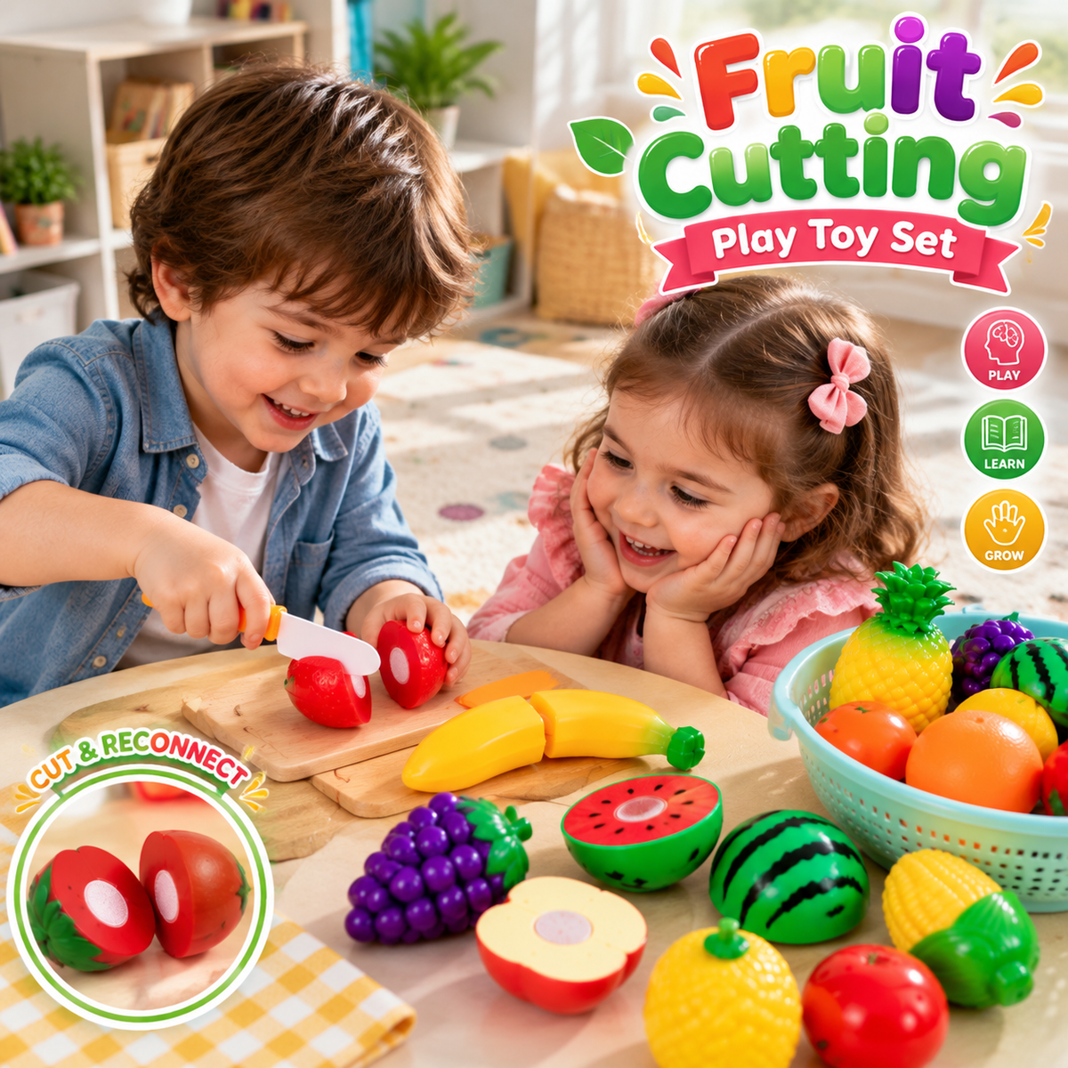 Fruit Cutting Play Toy Set for Kids