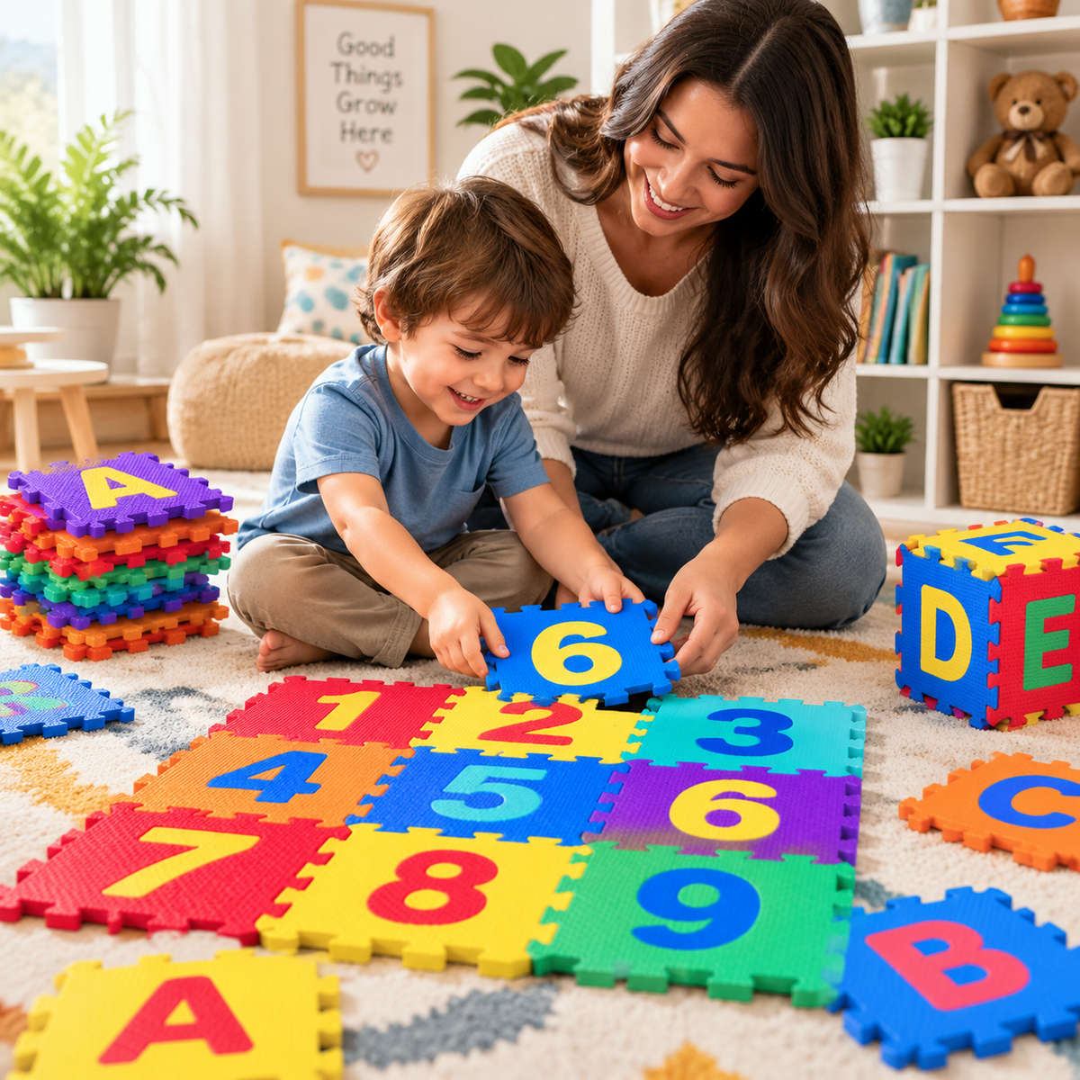 Alphabet, Numbers, Signs & Shape Foam Puzzle Mat for Kids