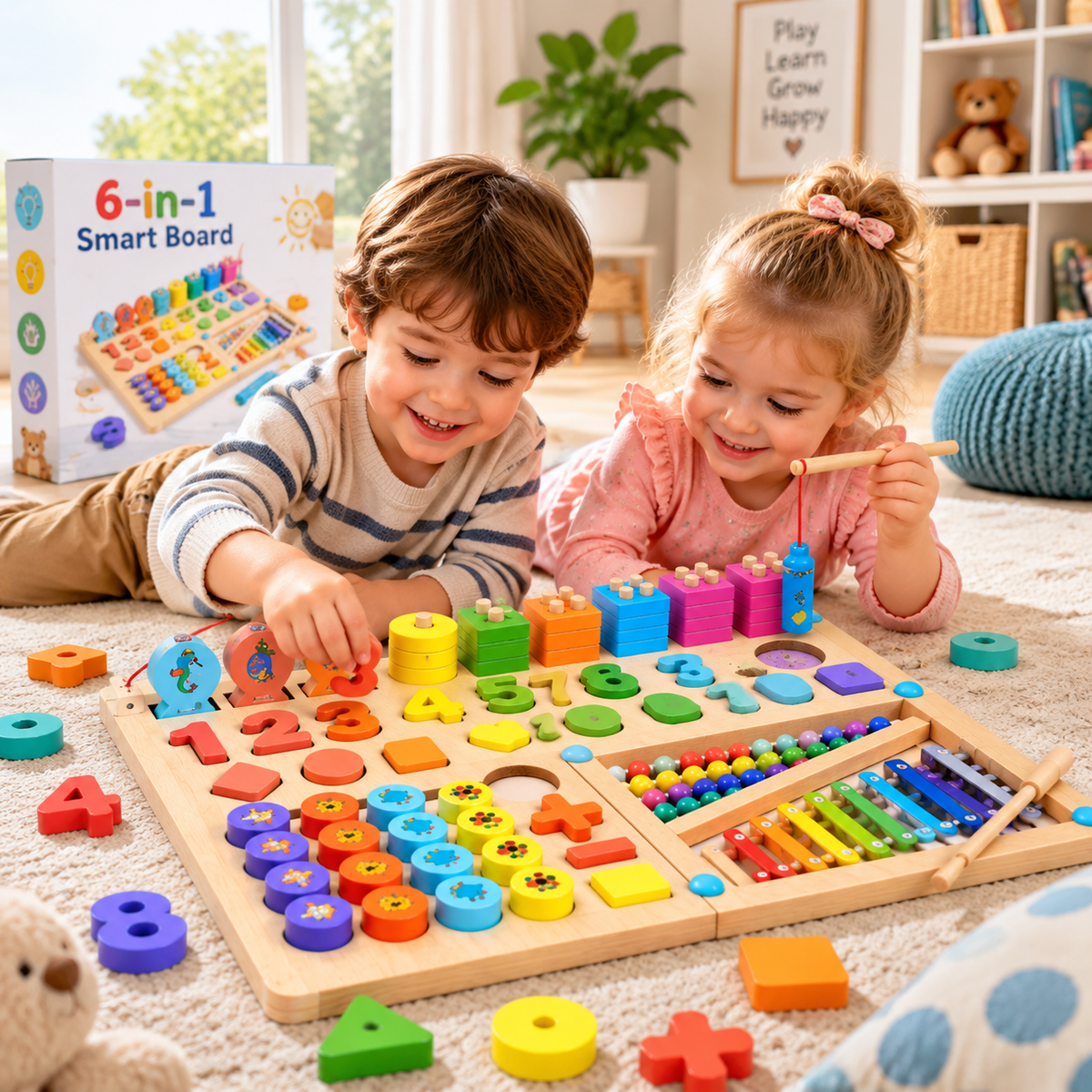 6-in-1 Montessori Wooden Smart Board