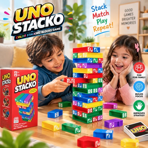 UNO Stacko Color Stacking Blocks Game For Kids