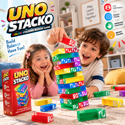 UNO Stacko Color Stacking Blocks Game For Kids