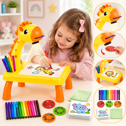 3 In 1 Kids Drawing Projector Table (Random Color)